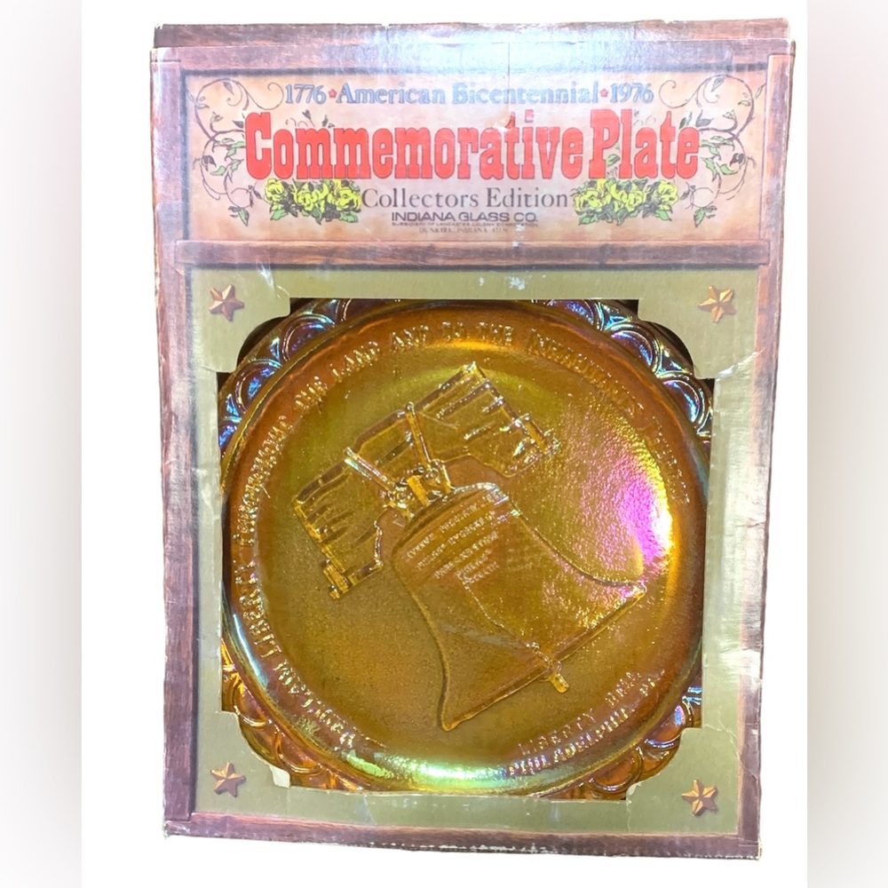 Vintage American Bicentennial 1776-1976 Commemorative Liberty Bell Glass Plate